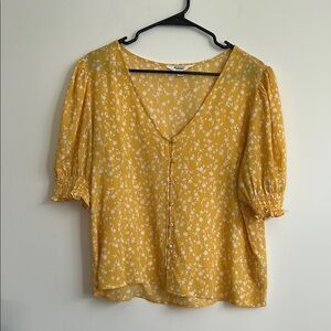 BB Dakota by Steve Madden Yellow Puff Sleeve Blouse
